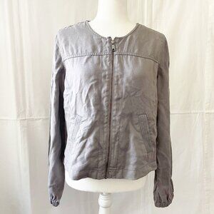 Womens Loft Soft Gray Zip Front Lightweight Jacket S